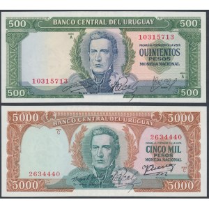 Uruguay, 500 & 5.000 Pesos ND (2pcs)