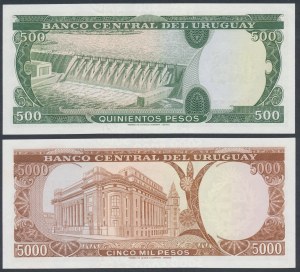 Uruguay, 500 & 5.000 Pesos ND (2pcs)
