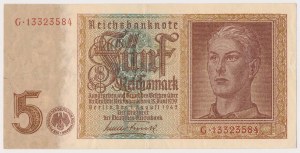 Niemcy, 5 Reichsmark 1942 - odwrócone 5 w znaku wodnym