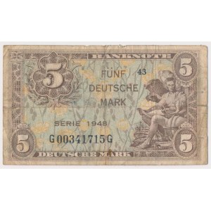 Niemcy, 5 Deutsche Mark 1948 - G - seria zastępcza
