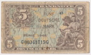 Nemecko, 5 nemeckých mariek 1948 - G - náhradná séria