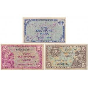 Germany, 1, 2 & 5 Deutsche Mark 1948 (3pcs)