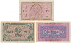 Nemecko, 1, 2 a 5 nemeckých mariek 1948 (3 ks)