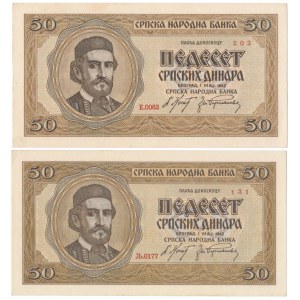 Serbia, 50 Dinara 1942 (2szt)