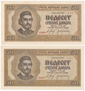Srbsko, 50 Dinara 1942 (2ks)