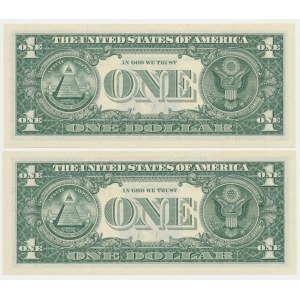 USA, 1 Dollar 2021 - 20644602 i 20655602 - Radar Serial Numbers (2pcs)