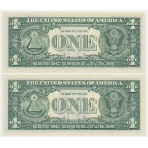 USA, 1 Dollar 2021 - 00477400 i 00566500 - Radar Serial Numbers (2pcs)