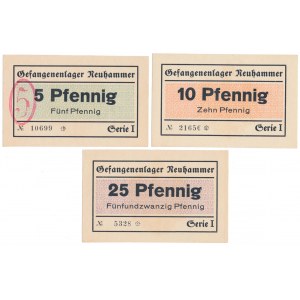 Niemcy, Neuhammer (Świętoszów), Obóz jeniecki - 5, 10 i 25 pfg (3szt)