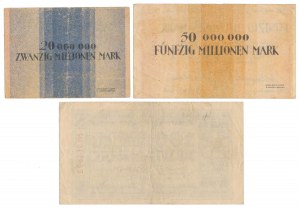 Breslau (Wrocław), 20, 50 a 100 mk 1923 (3ks)