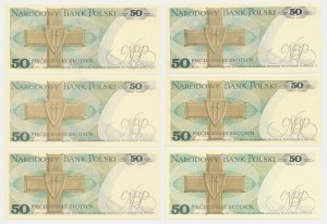 50 zloty 1986-1988 - MIX series set (6pcs)