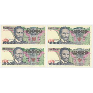 10.000 zł 1988 - zestaw serii MIX (4szt)