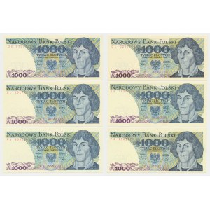 1.000 zł 1982 - zestaw serii MIX (6szt)