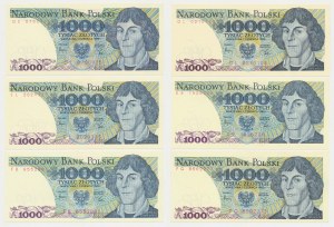 1 000 PLN 1982 - sada série MIX (6 ks)