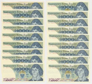 PLN 1,000 1982 - set of MIX series (18pcs)