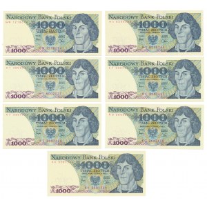 1.000 zł 1982 - zestaw serii MIX (7szt)