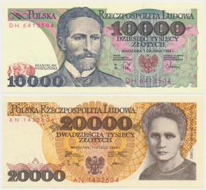 10.000 PLN 1988 - DH und 20.000 PLN 1989 - AN (2pc)