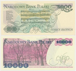 5,000 zl 1982 - CB and 10,000 zl 1988 - CU (2pc)