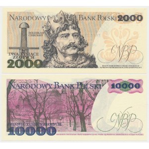 2.000 zł 1982 - BZ i 10.000 zł 1988 - AF (2szt)