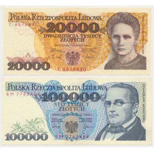 20.000 zł 1989 - T i 100.000 zł 1990 - BM (2szt)