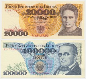 20 000 PLN 1989 - T a 100 000 PLN 1990 - BM (2ks)