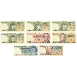 PRL, zestaw banknotów (8szt)