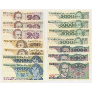 PRL, zestaw banknotów (14szt)
