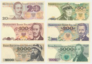Zestaw 20 - 5.000 zł 1976-1988 (6szt)