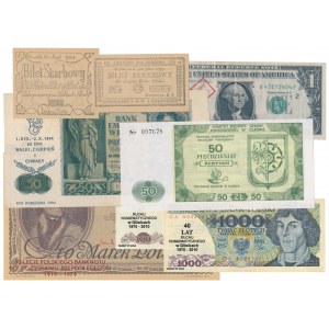 Banknoty z nadrukami, reprinty banknotów itp. (8szt)