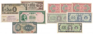 Japonia, Chiny i chińskie banknoty fantazyjne (11szt)