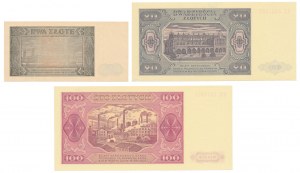 Set of 2, 20 and 100 zloty 1948 (3pcs)