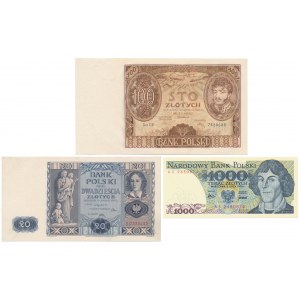 Zestaw banknotów z lat 1934-1975 (3szt)
