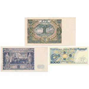 Zestaw banknotów z lat 1934-1975 (3szt)
