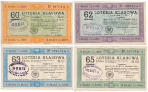 60, 62, 63 and 65-a Class Lottery - set (4pc)