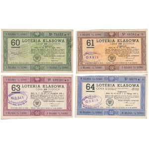 60, 61, 63 i 64-a Loteria Klasowa - zestaw (4szt)