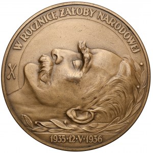 Medal, Józef Piłsudski - rocznica śmierci 1936 r.