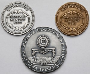 Medals, Mint 400th Anniversary 1994 and Public Sale of Shares 1998 - set (3pcs)
