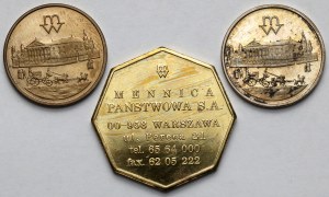 Mennica Warszawska, Żetony - zestaw (3szt)