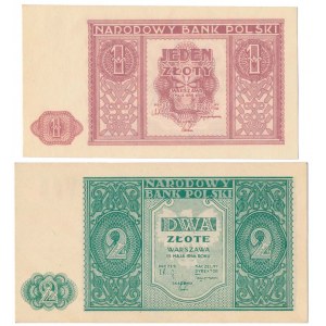 1 i 2 złote 1946 - zestaw (2szt)