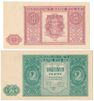 1 e 2 oro 1946 - set (2 pezzi)