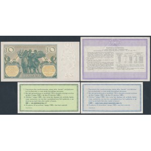 Zestaw 10 zł 1929 i bony oszczędnościowe i i rewalpryzacyjne (4szt)