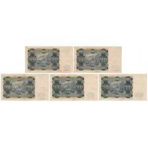 500 złotych 1940 - A - mały pakiet (5szt)