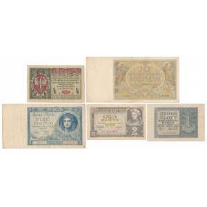 Zestaw banknotów 1916-1941 (5szt)