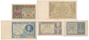 Set of banknotes 1916-1941 (5pcs)