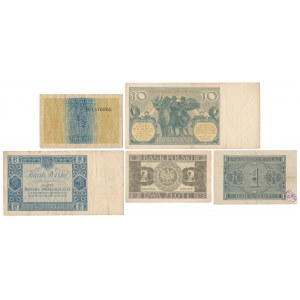 Zestaw banknotów 1916-1941 (5szt)