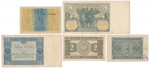 Set of banknotes 1916-1941 (5pcs)