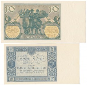 Lot de 10 zlotys 1929 et 5 zlotys 1930 (2pcs)