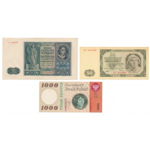 Zestaw banknoty polskie 1941-1965 (3szt)