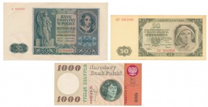 Set di banconote polacche 1941-1965 (3 pz.)