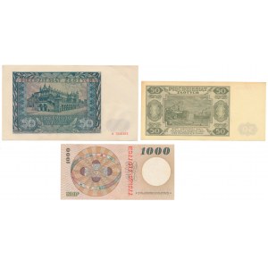 Zestaw banknoty polskie 1941-1965 (3szt)