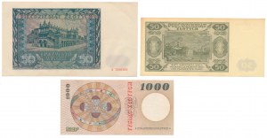 Set of Polish banknotes 1941-1965 (3pcs)